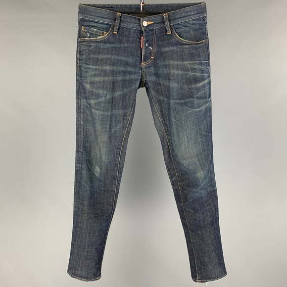 DSQUARED2 Other - DSQUARED2 Indigo Contrast Stitch Cotton Skinny Jeans